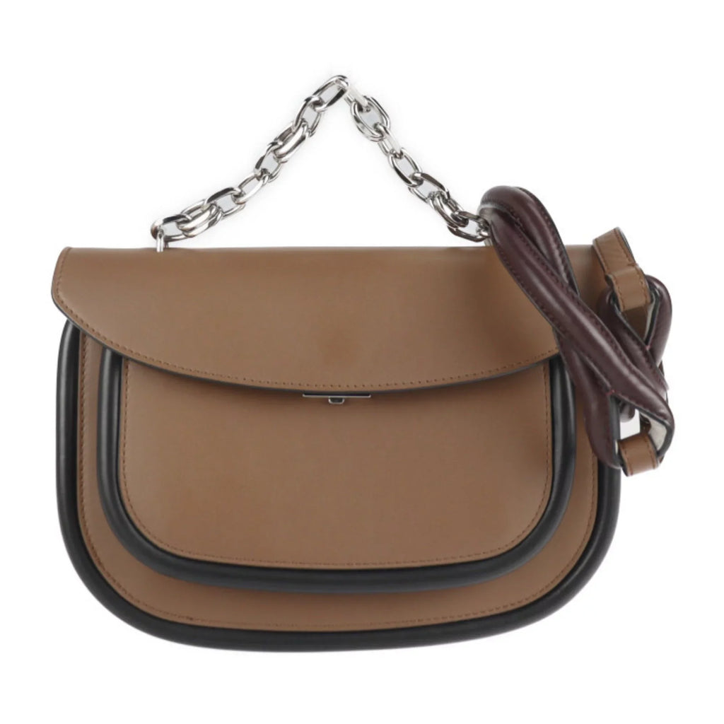 (Good) leather bag tote MARNI messenger Pre-Owned brown handbag shopping 3WAY Maruni 2WAY SBMPZ12Q01 black shoulder chain