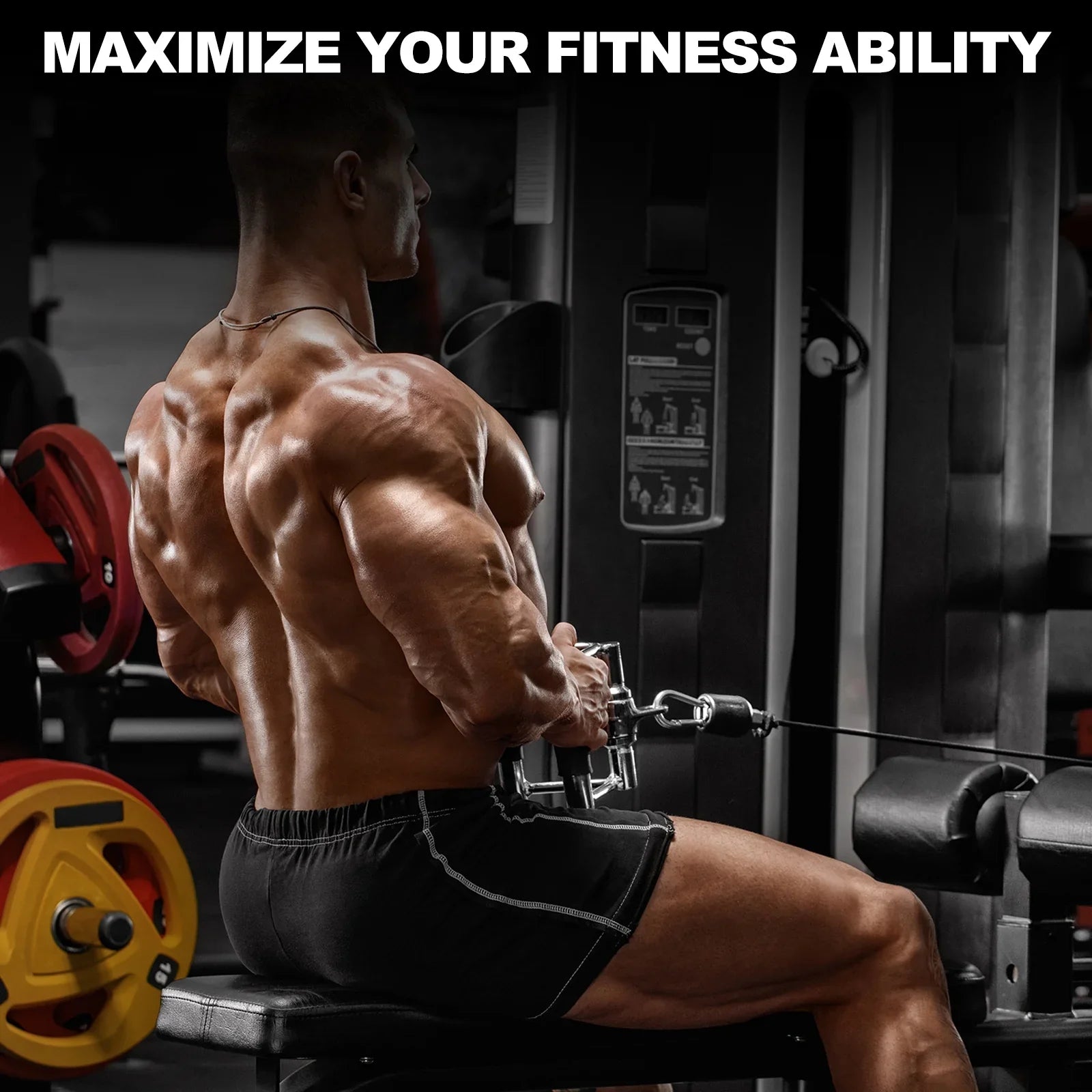 Down Gym Attachment Silver Tricep Press for Cable Machine Accessories,