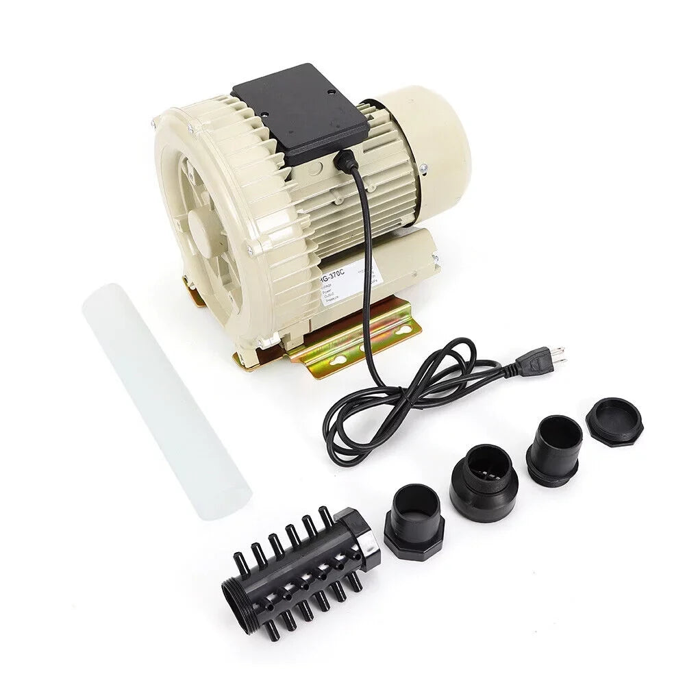 Industrial Blower 110V Pump Fish 370W Miumaeov Aquaculture Pond Pressure oxygen Hydroponics Blower Aquarium High oxygen