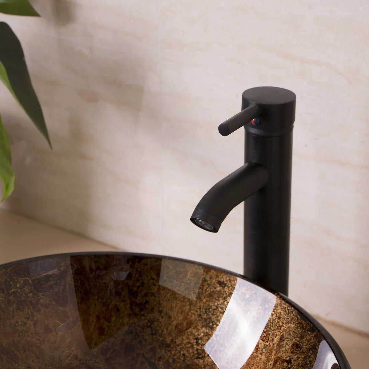 with Drain Sink Wonline Glass Sink Up Vessel Come Tempered ORB Wash Artistic Combo Pop Set,