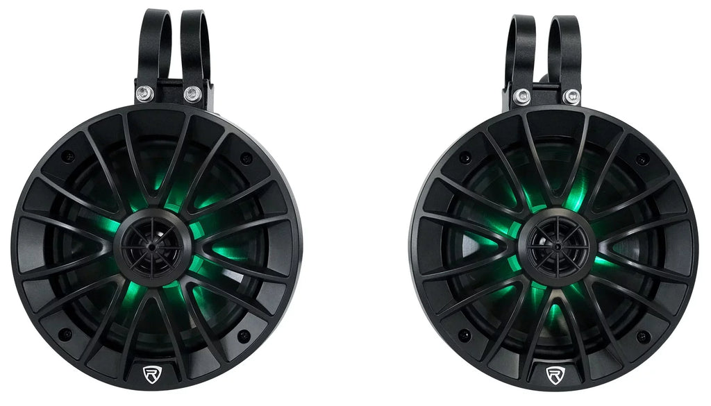 Rockville PT65BR LED 6.5 (4) inch ATV/UTV/RZR Powered For Tower Speakers Bluetooth