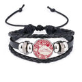 Cute Hearts Valentine's Day Happy Red Braided Leather Bracelet Rope Woven Wristband