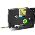 TZe Brother TZ TZ831 TZ-831 P-touch for 12mm TZe831 Tape Black GREENCYCLE Gold Laminated on 40PK TZe-831 Label Compatible