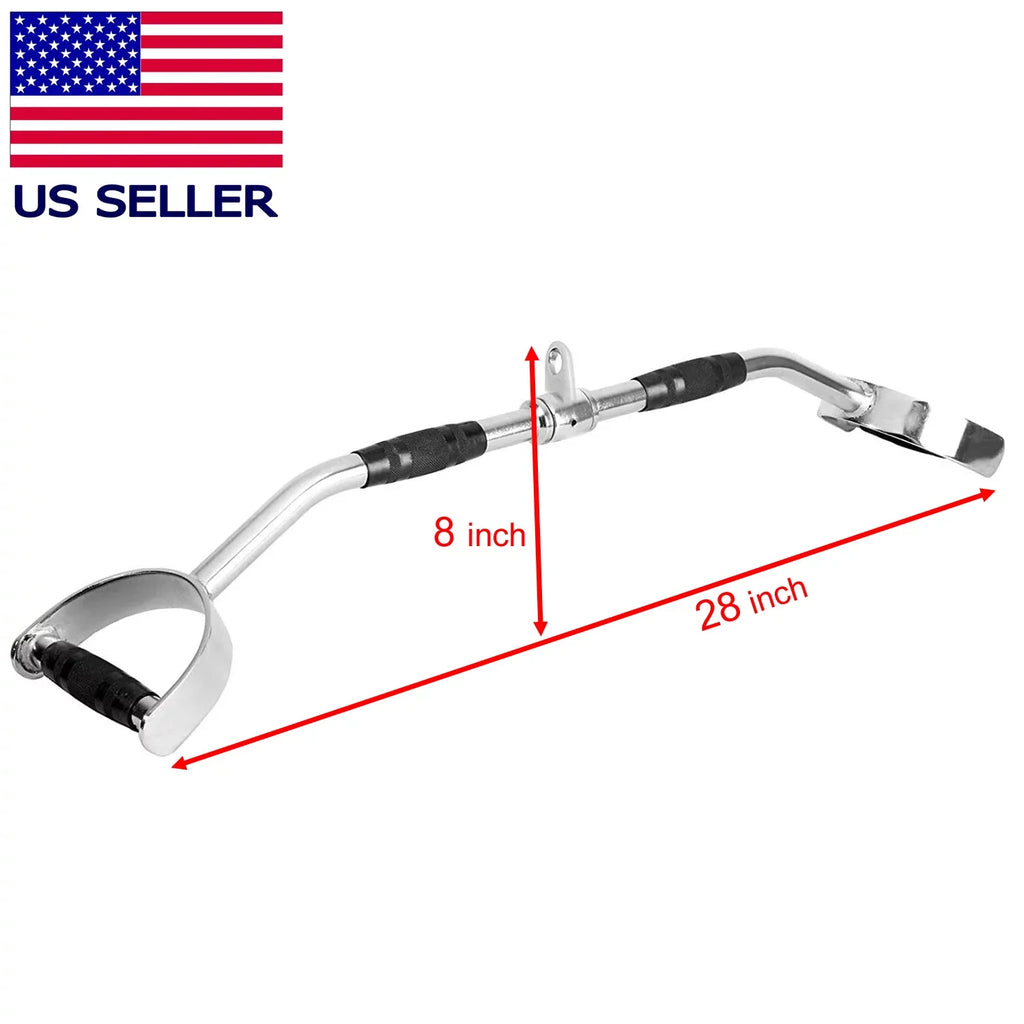 Attachments Attachment LAT Cable Chrome Handle Gym Bar Strength PressDown Fitness Gym Maniac Home Home Machine 28 Training inch Exercise