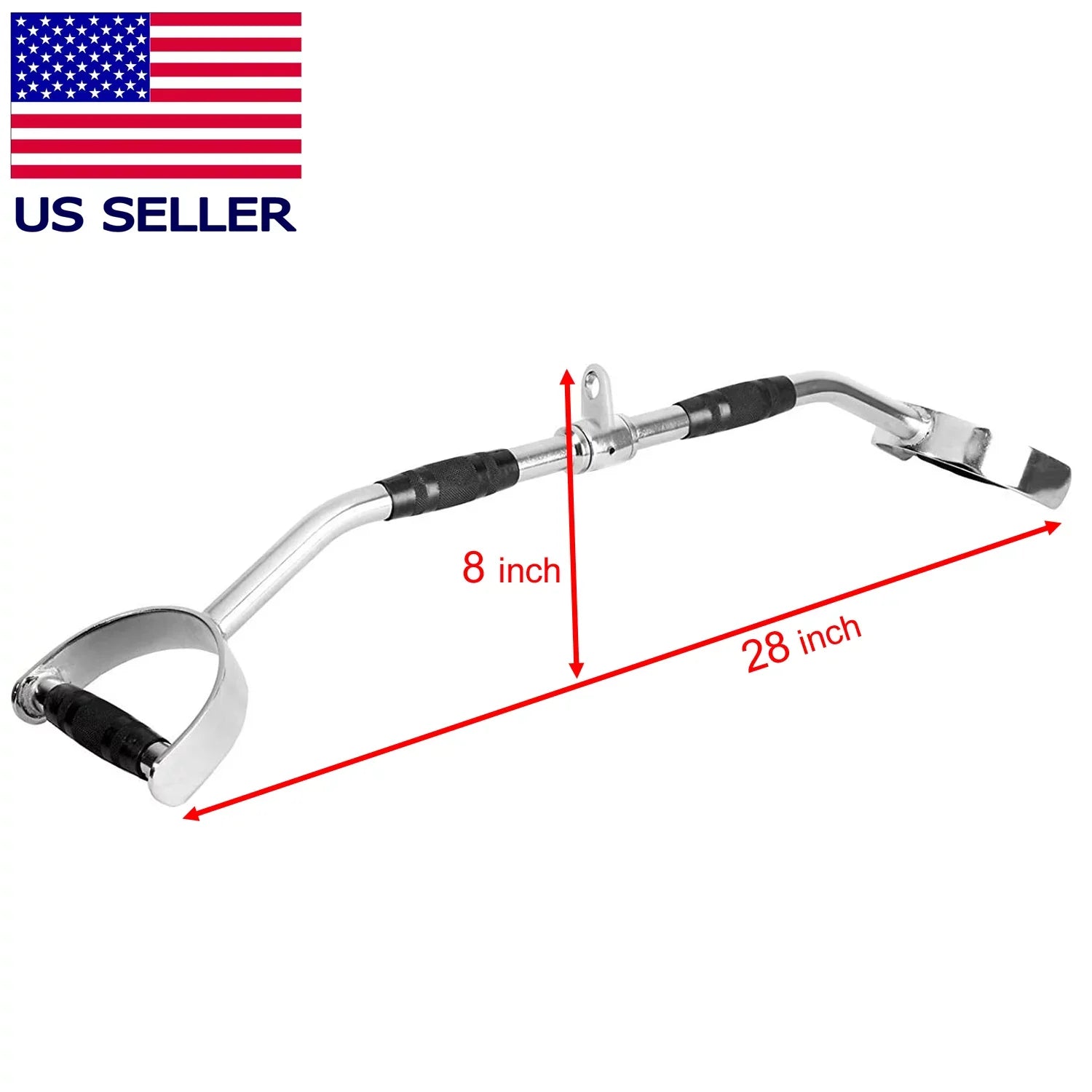 Attachments Attachment LAT Cable Chrome Handle Gym Bar Strength PressDown Fitness Gym Maniac Home Home Machine 28 Training inch Exercise