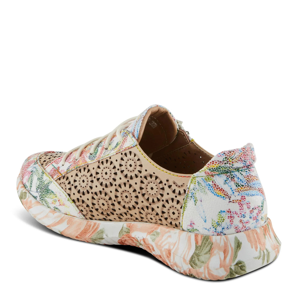 Lace-Up Flowers Women's Sneaker Fashion with 38/7.5-8 Beige L'Artiste Multi EU Jazzie