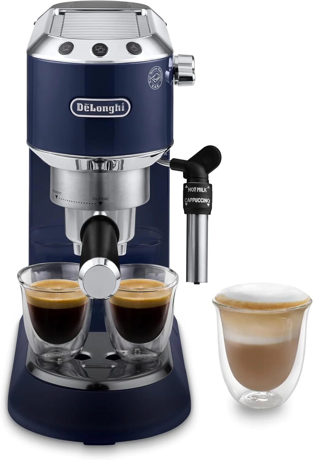 De'Longhi Dedica Duo Ec890.M Ręczny Ekspres Do Kawy Do Espresso, Cappuccino I Cold Brow, Barman, Z Wyrzutnią Parową Do My Latteart, Wyświetlacz Dotyko