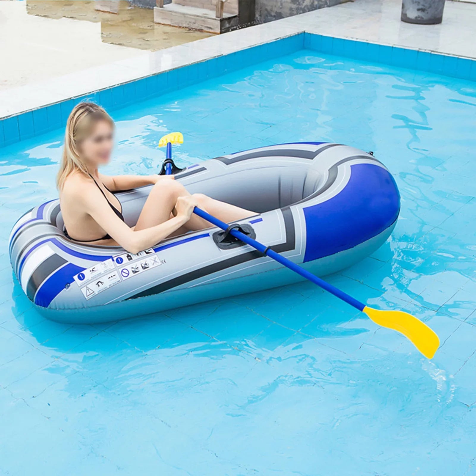 Boat Fishing included) Kayak,Single Fishing self-inflating Boat self-inflating Series,thick not Boat Aibecy 150cm(oars Person Kayak, Water Leisure Travel