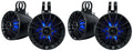 Rockville PT65BR LED 6.5 (4) inch ATV/UTV/RZR Powered For Tower Speakers Bluetooth