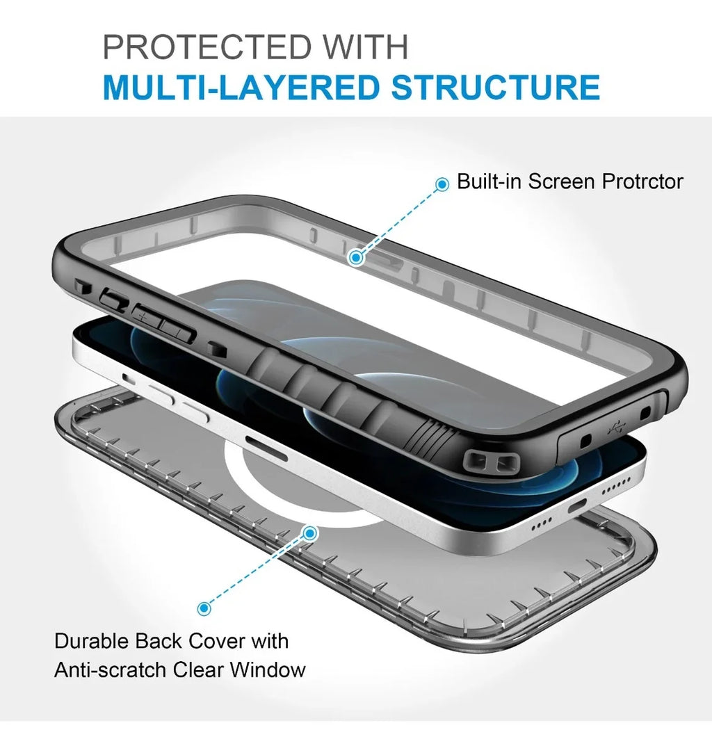 12 12, Swimming MagSafe Underwater with SPORTLINK Diving iPhone Pro Waterproof Support Case for
