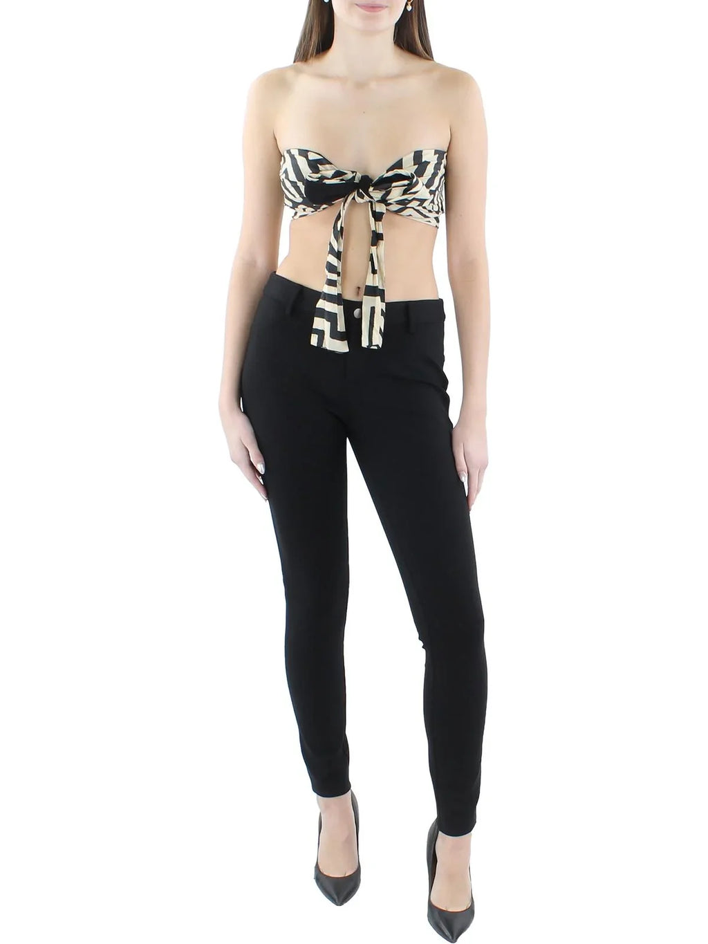 Johanna Printed Pleated Womens Cropped Ortiz