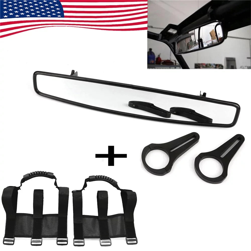 XP900 with UTV XP1000 Race Polaris Mirror Grab Rear Compatible 17" HTTMT- RZR800 Handle View 1.75" Clamp