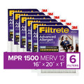 Allergen Reduction, MPR Advanced Filter, 12, oxygen 6 MERV Filtrete 1500 Filters 16x20x1