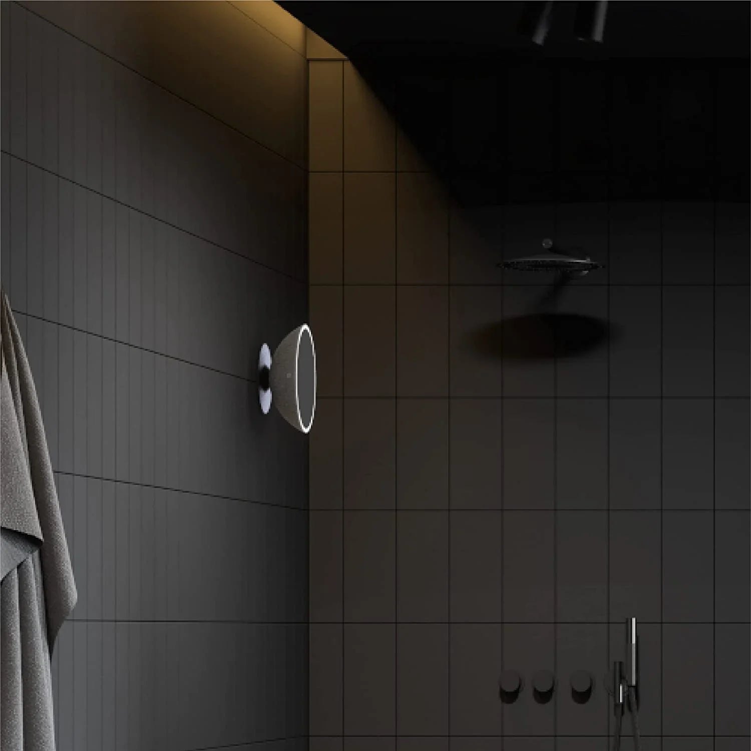 Speaker Bluetooth Image Mirror and Fogless Shower LED Sharper