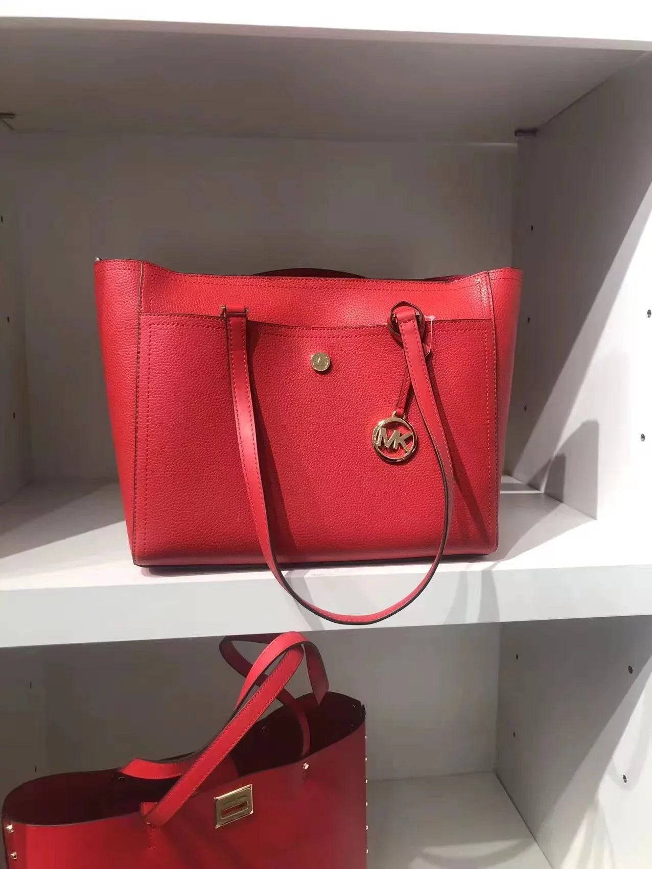 Michael 35T1G5Mt7T Pebbled Maisie Bag Leather 3-In-1 Tote Kors In Flame Multi Large