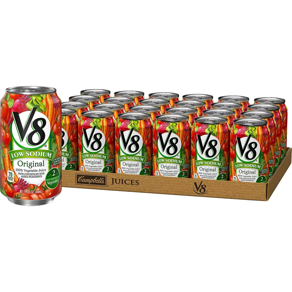 24) Low Original Vegetable V8 Can Of (Pack Juice, 11.5 Oz. Sodium 100%