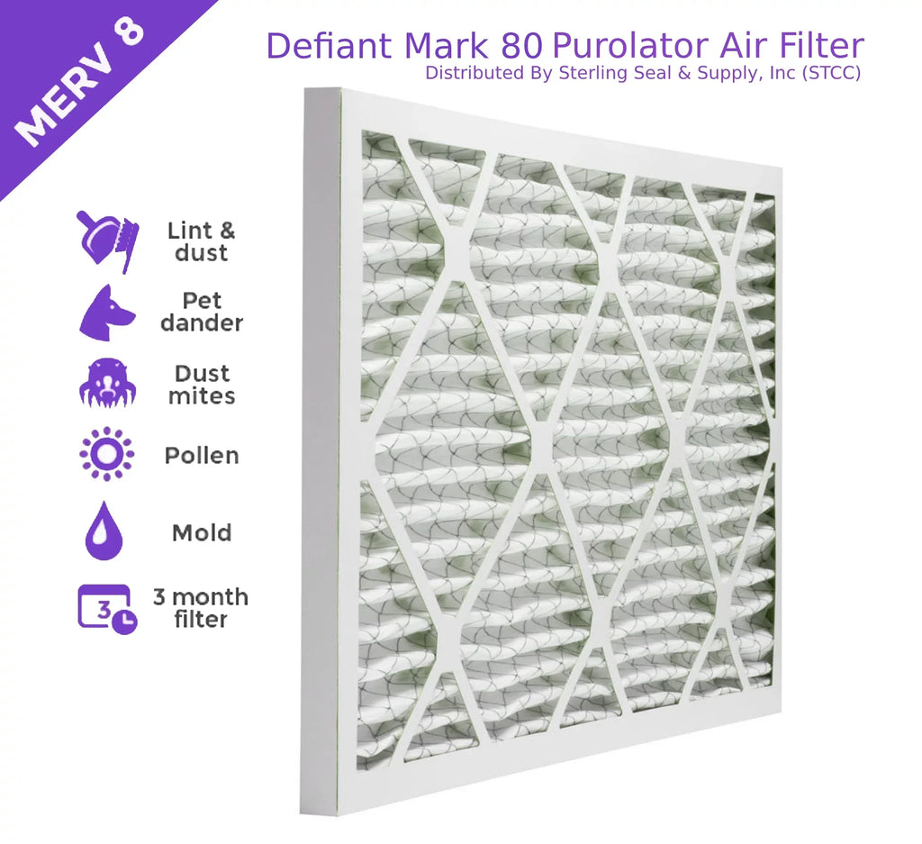 18x24x1, Filter, MERV 8, (6 Pack) Surface Purolator Pleated Mechanical DMK80 Extended atmospheric