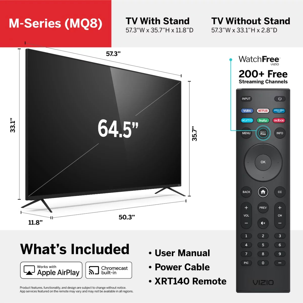 Smart Class TV M-Series Quantum Restored UHD 4K Smartcast (Refurbished) HDR M65Q8-H1 Vizio 65"