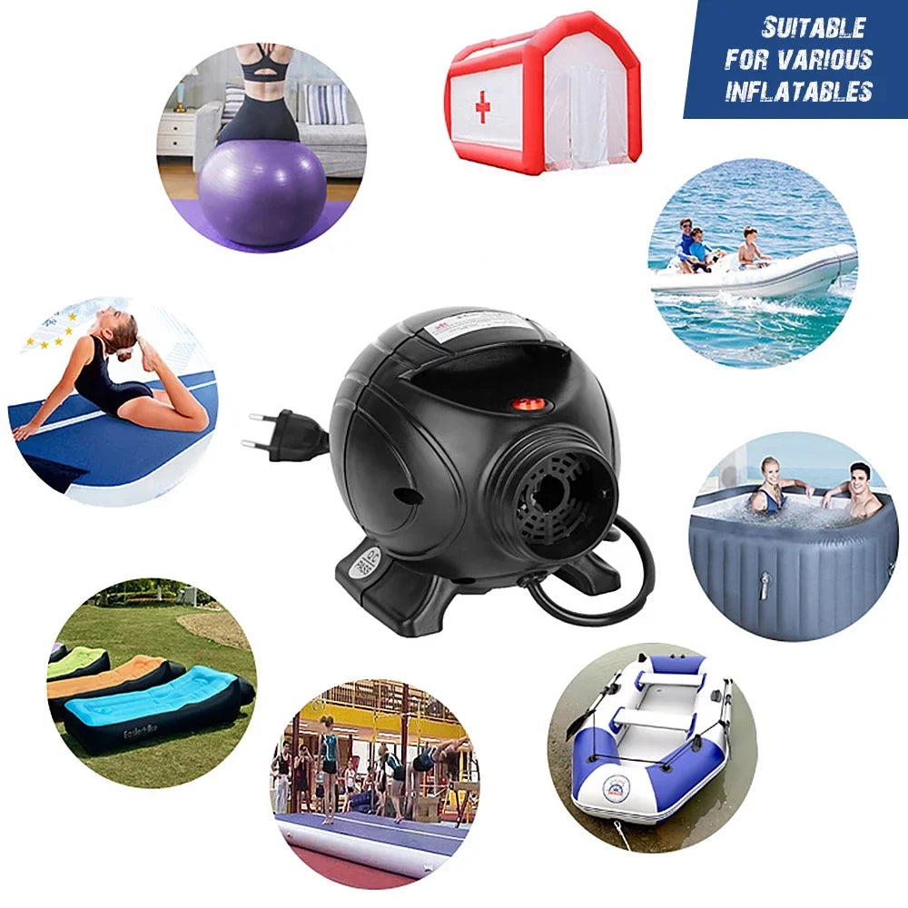 Anself Nozzles Pool Electric 3 Bed Pump Inflator Float oxygen for oxygen 800W Inflatables movable with Deflator