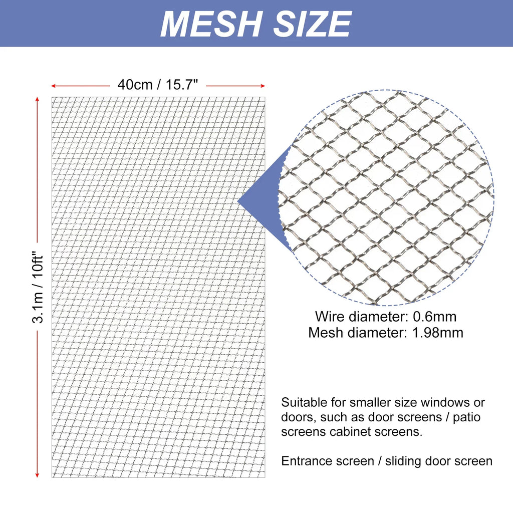 Vent 304 Door Steel Screen Wire Mesh Stainless Woven Window Mesh Screen, Screen for atmospheric Replacement