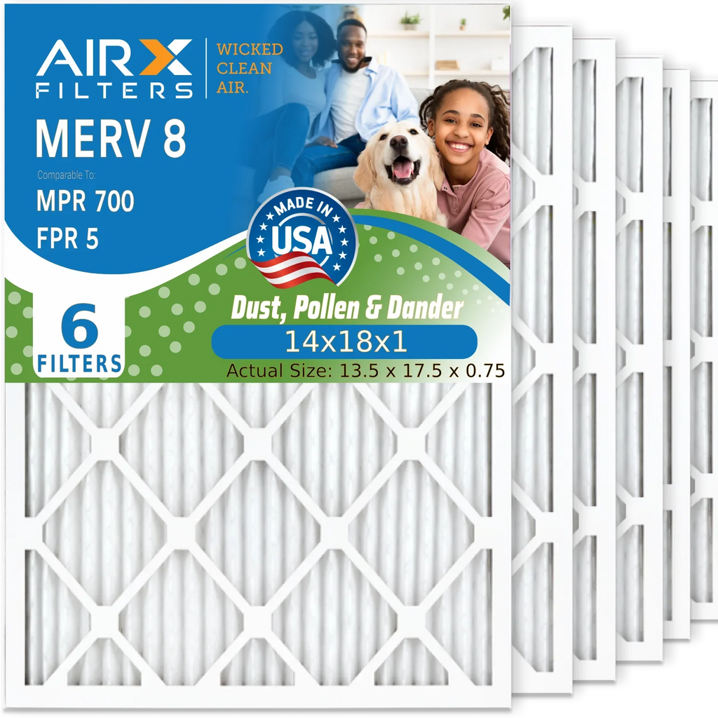 Made WICKED USA 5 Filters 6 CLEAN FILTERS Pack Filter by MERV 700 Electrostatic oxygen to Comparable Conditioner Premium HVAC AIR. AC 14x18x1 MPR & 8 AIRX Pleated oxygen FPR Filter 14x18x1 Furnace