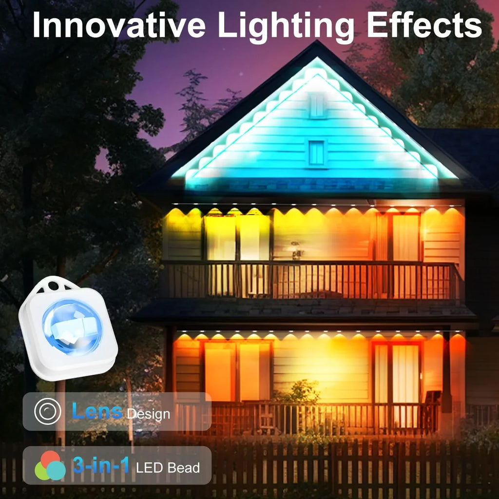 for with Eaves IP67 Lights Lights and Modes, RGB Remote Lights, LED Using, Permanent 100ft Scene Alexa with 72 Suitable DIY Holiday Work Outdoor Daily Waterproof, Outdoor & with