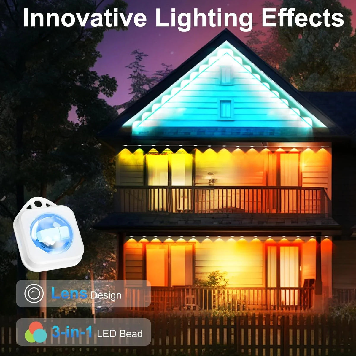 for with Eaves IP67 Lights Lights and Modes, RGB Remote Lights, LED Using, Permanent 100ft Scene Alexa with 72 Suitable DIY Holiday Work Outdoor Daily Waterproof, Outdoor & with
