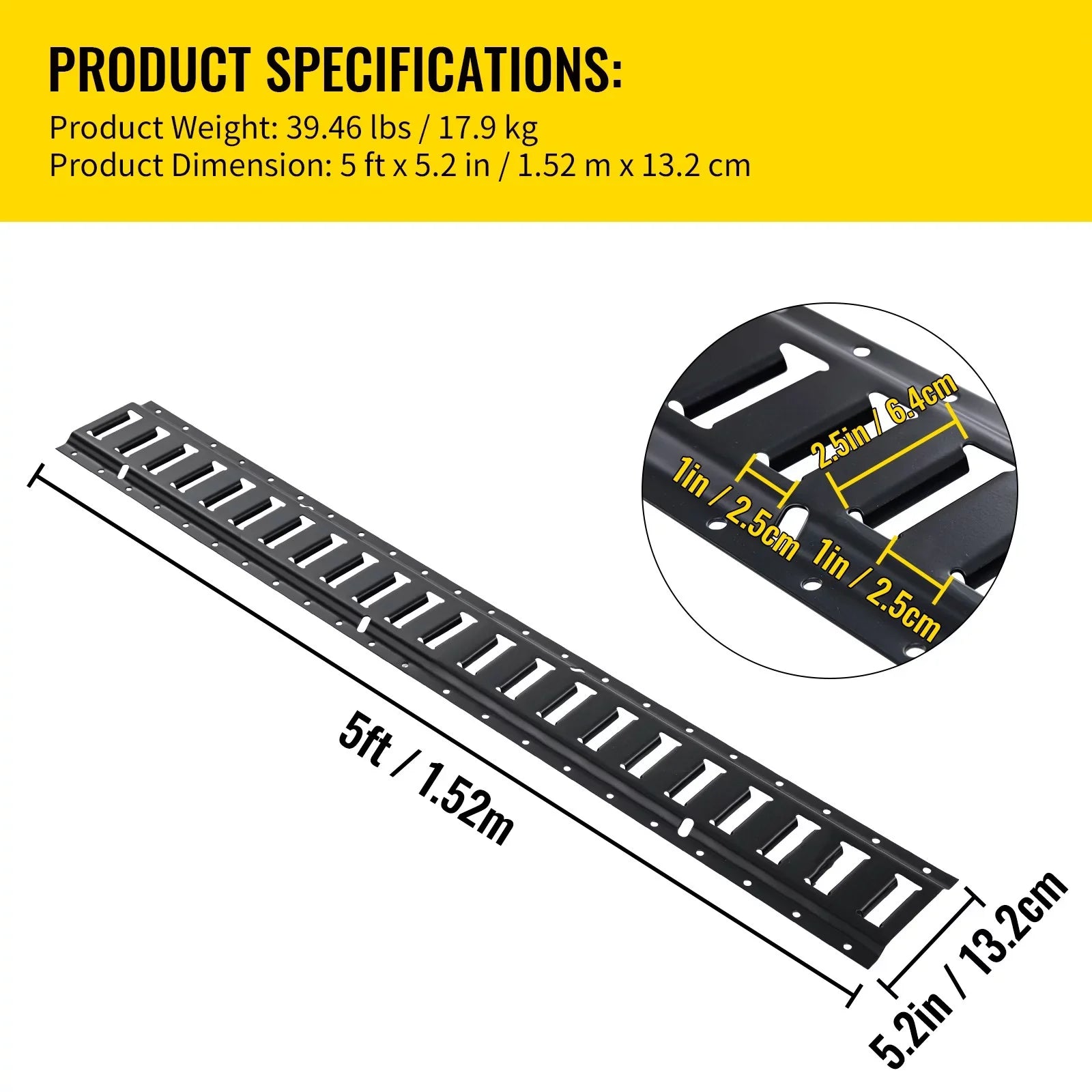 Tie Down E BENTISM 5-Feet Trailer Track Rails Track E Cargo 4PCs Rails Enclosed