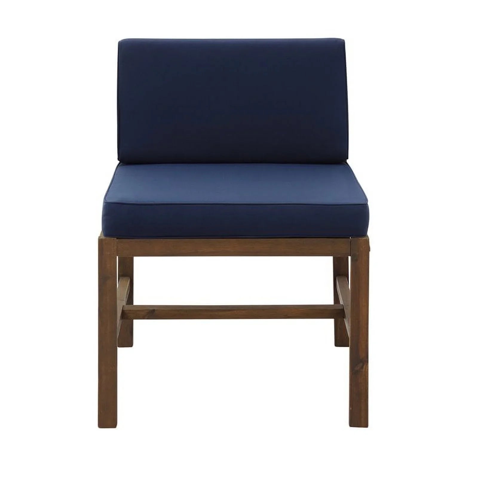 Edison Dark Walker Wood Solid Brown/Navy Patio Chair - Acacia Modular Side