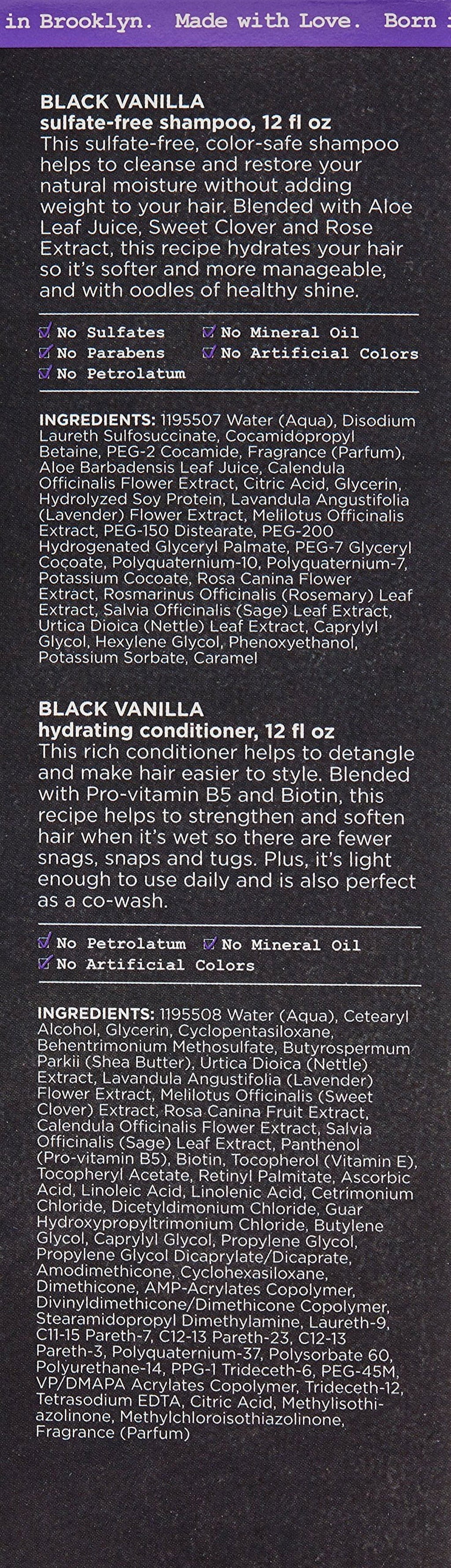 Conditioner Vary) Daughter (Packaging Conditioner May Moisture Hydrating and & Shine Free Shampoo and Sulfate Carol?s Hair Hair Shampoo Dry Hair, Vanilla Black Set Dull and For