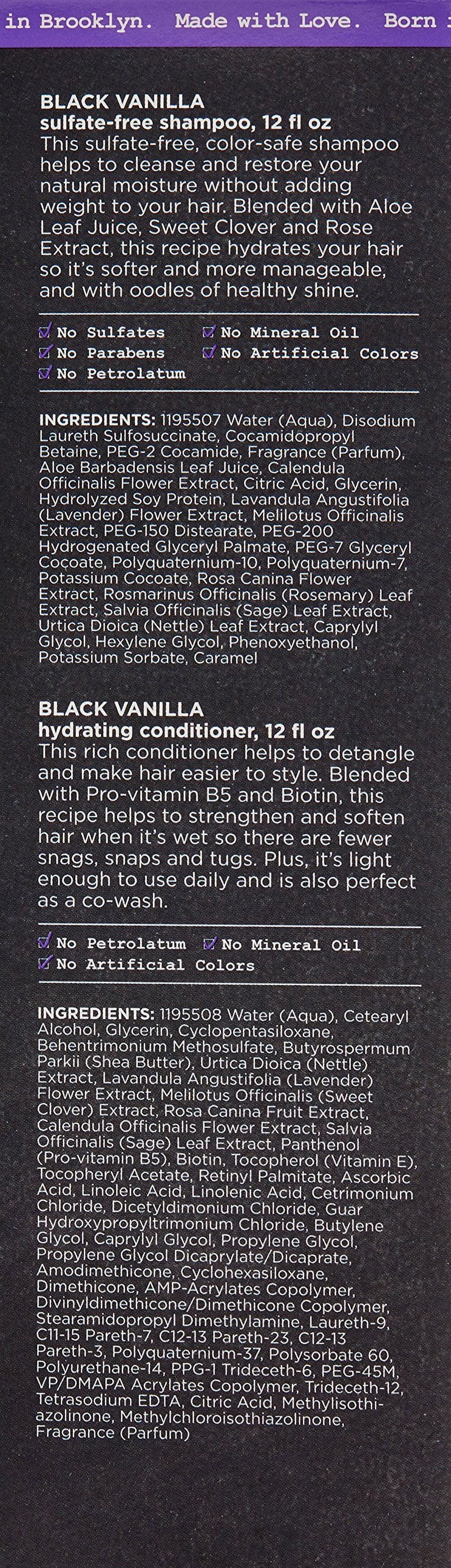 Conditioner Vary) Daughter (Packaging Conditioner May Moisture Hydrating and & Shine Free Shampoo and Sulfate Carol?s Hair Hair Shampoo Dry Hair, Vanilla Black Set Dull and For