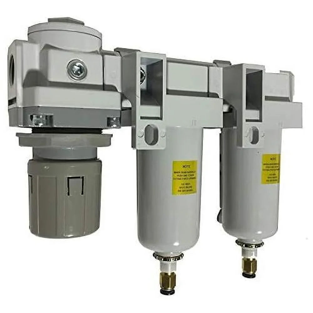 '- bowl & 3/8" pressure combo npt filter, regulator - air manual micron air coalescing drying particulate three 0.3 drain, stage air metal filter modular system