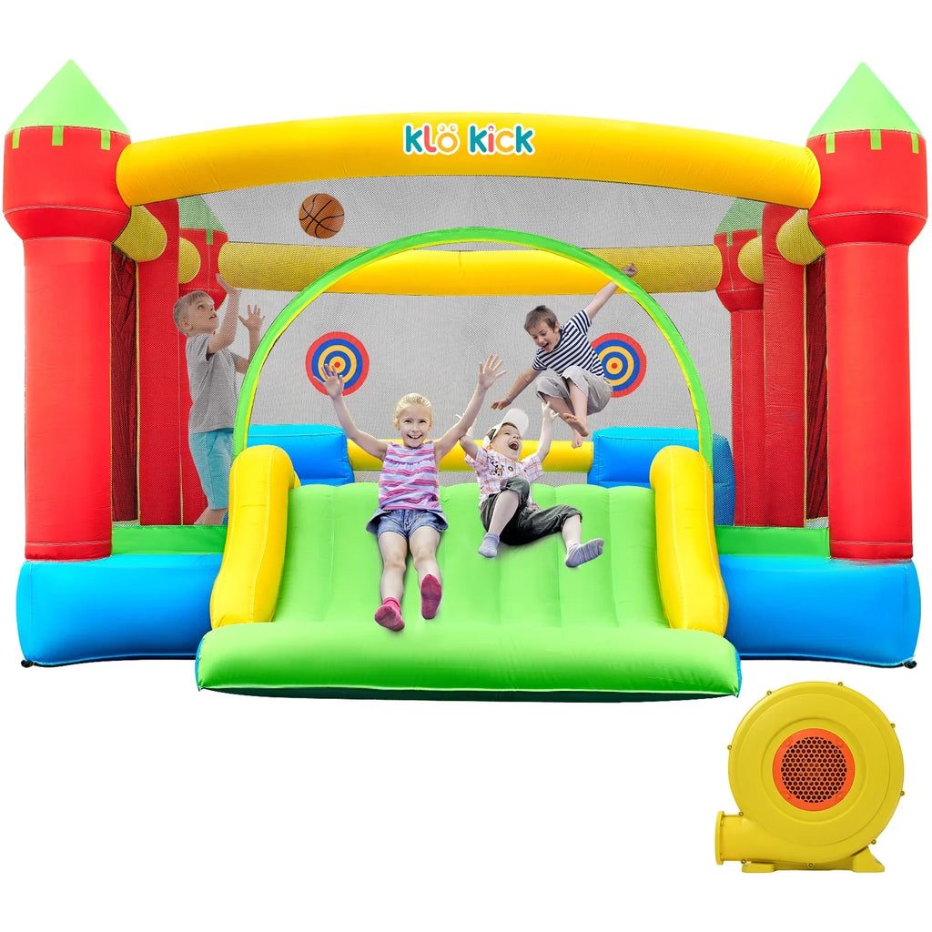 Bounce for Slide Oxford Adult, Teen, 12' 840D 15'x Kids KLOKICK Infant, Large Child, Blower 3-10 Tween self-inflating House with Years, Bouncers for 6 &