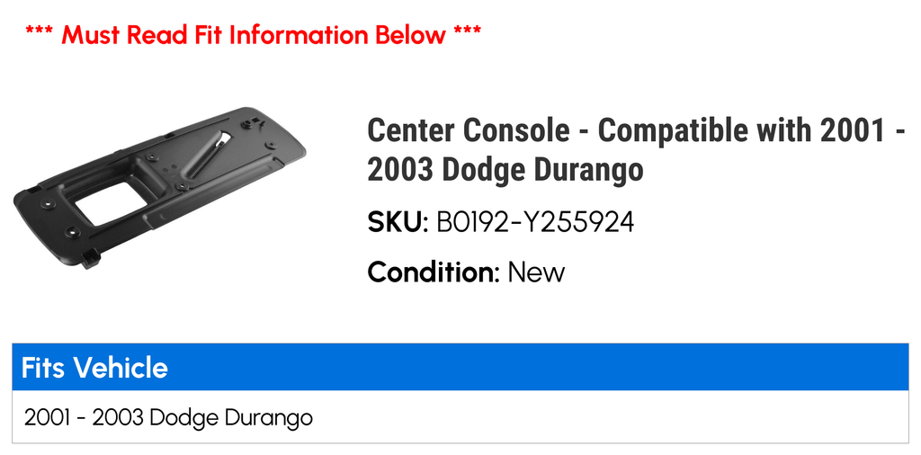 with 2001 - Center Dodge Durango Compatible Console - 2002 2003