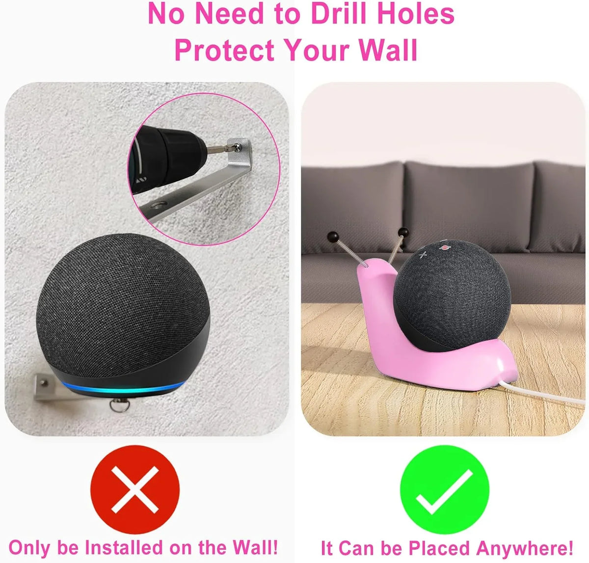 Dot for Holder Stable Desktop with Echo Echo Stand, Holder Stand Dot 4th/5th Gen Stand for 4th/5th Generation Cable