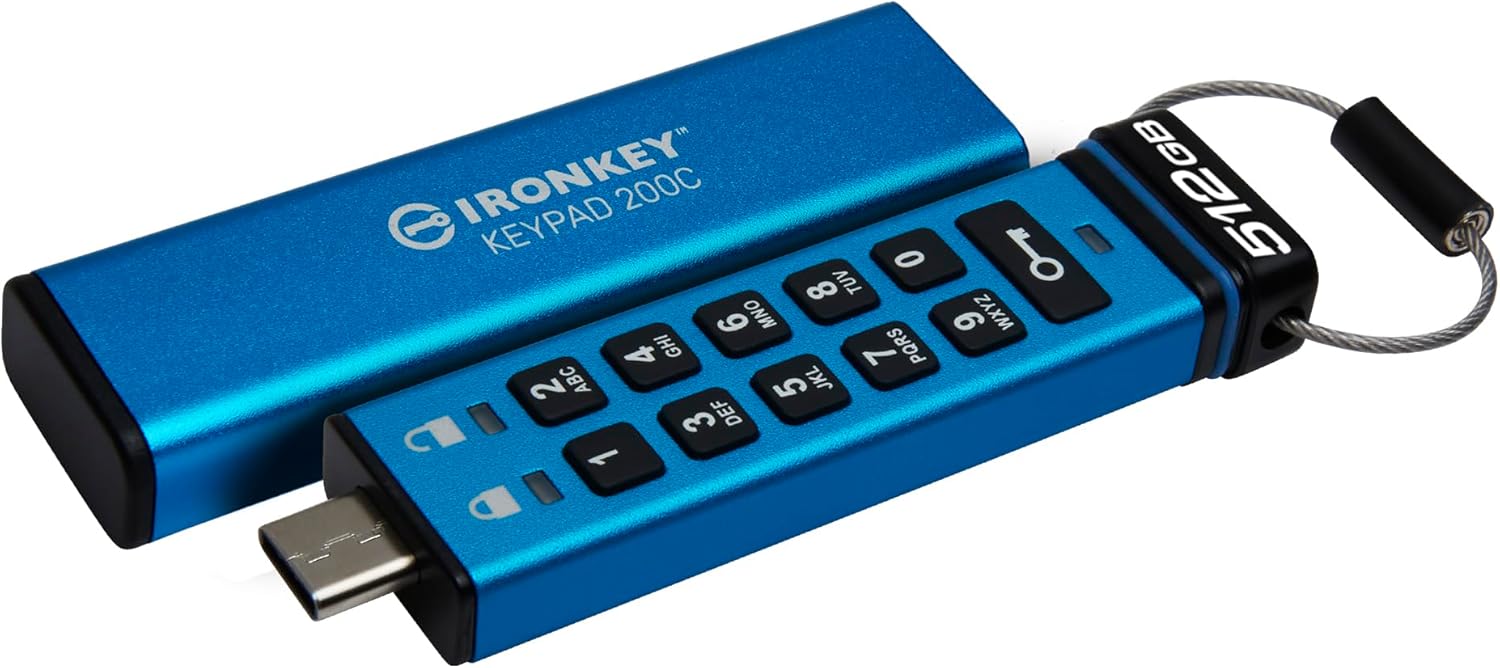 Kingston Ironkey Klawiatura 200C Typu C Szyfrowana Sprzętowo Pamięć Flash Usb Fips 140-3 Poziom 3 (W Toku) Z 256-Bitowym Szyfrowaniem Sprzętowym Xts-A