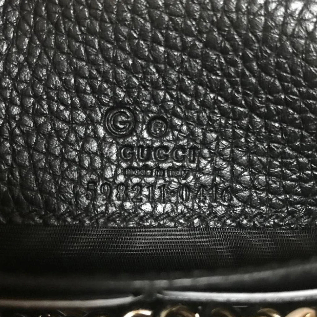 Gucci Bag Cross Leather Wallet Black Body on Soho Chain