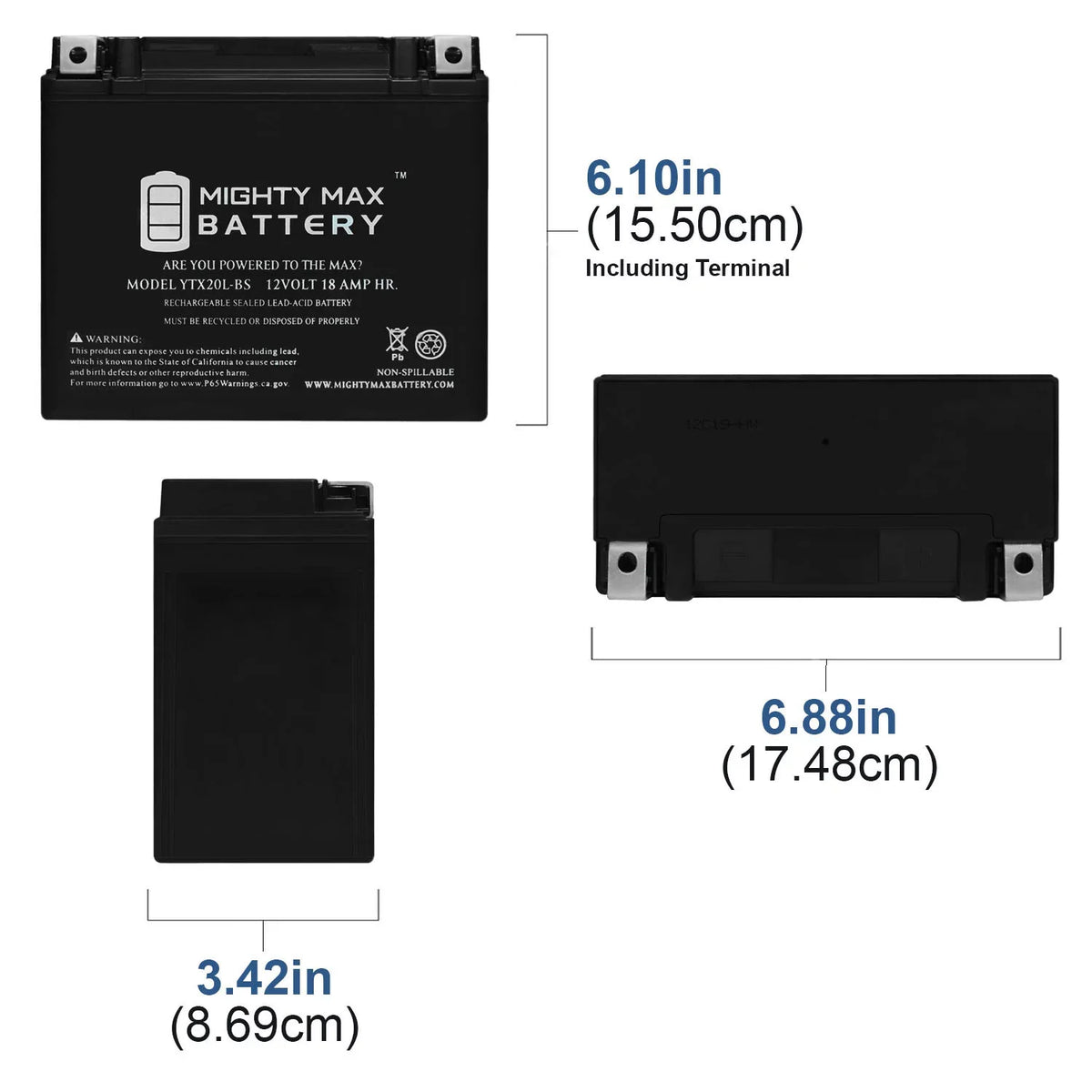 Doo AquaTrax for Ski Battery Honda Sea WaveRunner YTX20L-BS Jet JS800