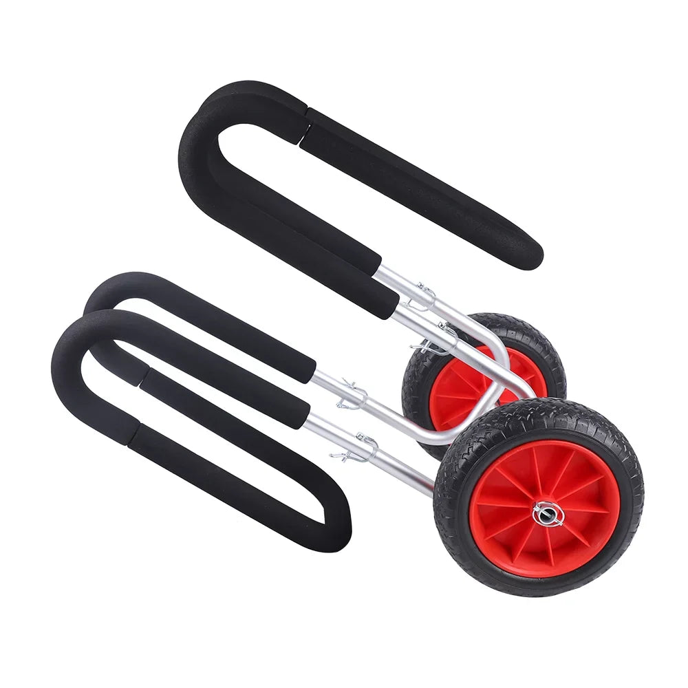 Cart Beach Double Stand-Up Carrier SUP Beach Solid Aviation Board Aluminum Trailer, Surfboard Veneer Wheel Cart, Paddle transportable Cart Airless PU