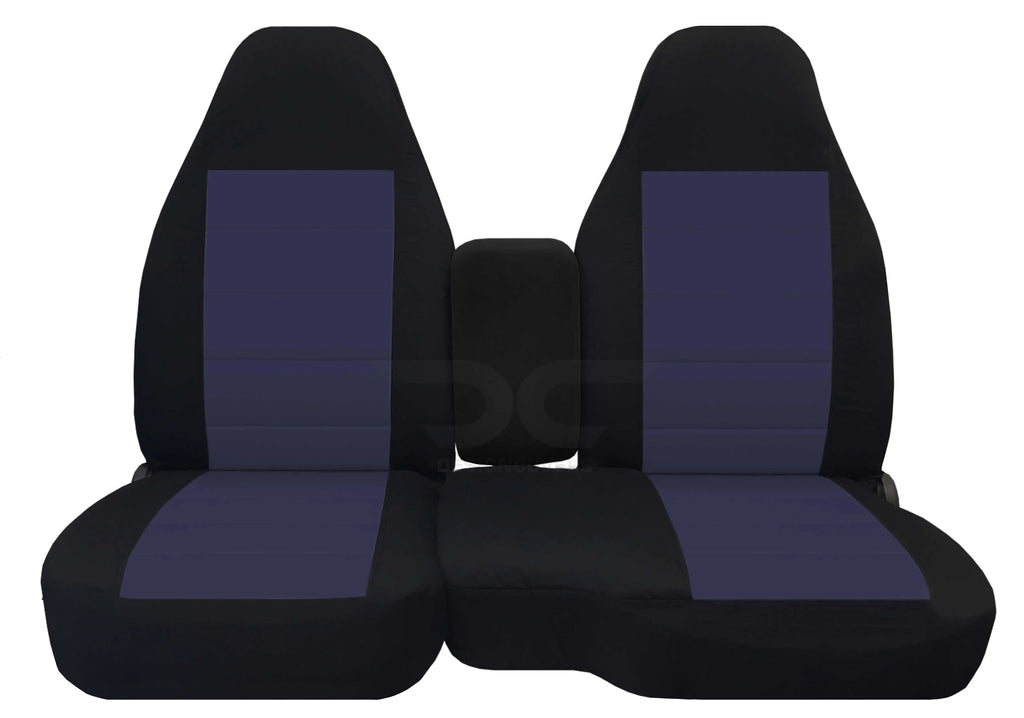 Ranger/Mazda B-Series T84-DesignCovers Fits 2004-2012 Truck Ford Split Console/Armrest Console:Black Cover:Opening Velour Seat & Covers(60/40 Center Bench)w Gray
