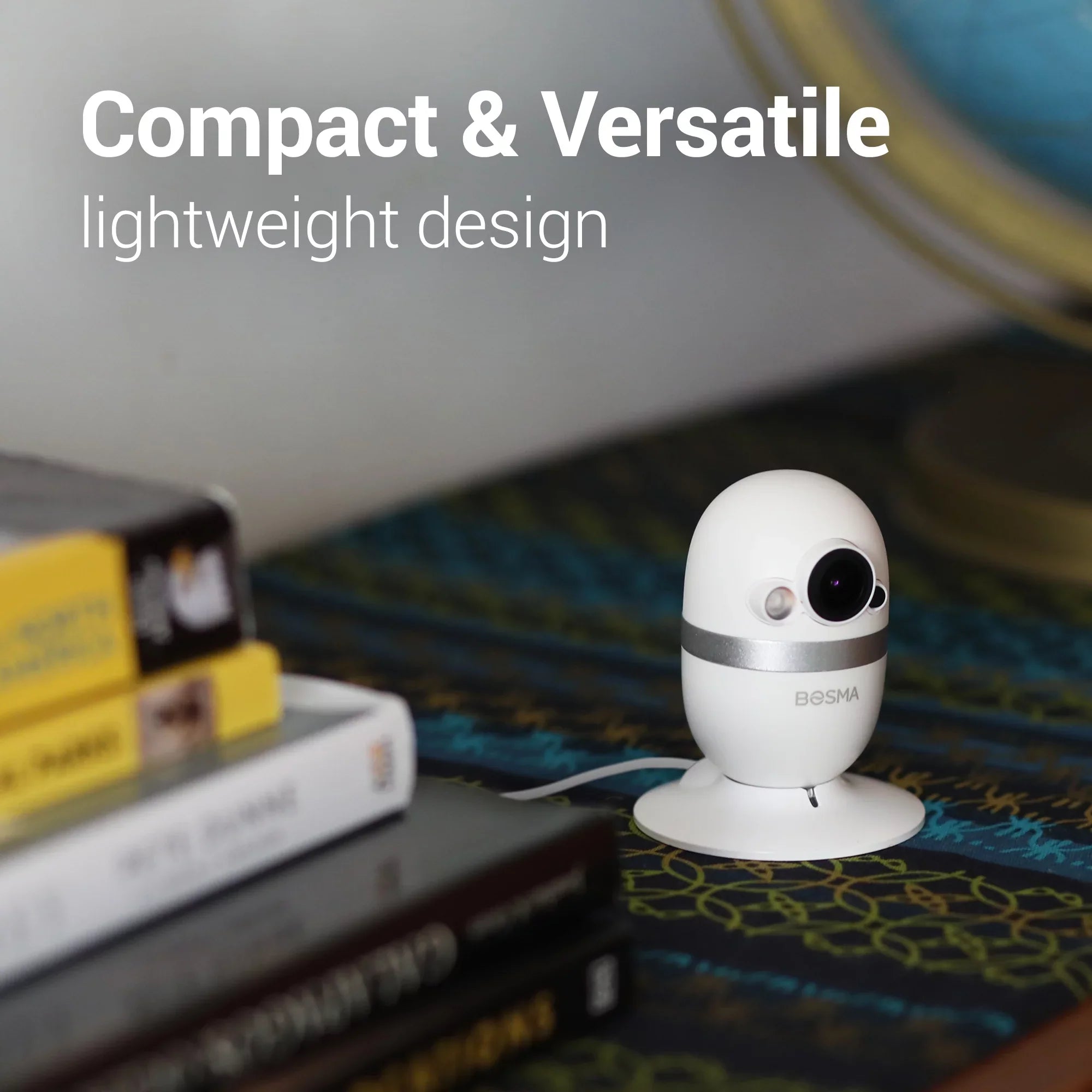 Audio, with Color Storage Security Indoor HD Angle, Motion Night Detection, 162° with Monitor, Camera Vision, Camera Baby Local app, WiFi 2 Way Free Super CapsuleCam Sound & Bosma 1080p Wide Phone Pro