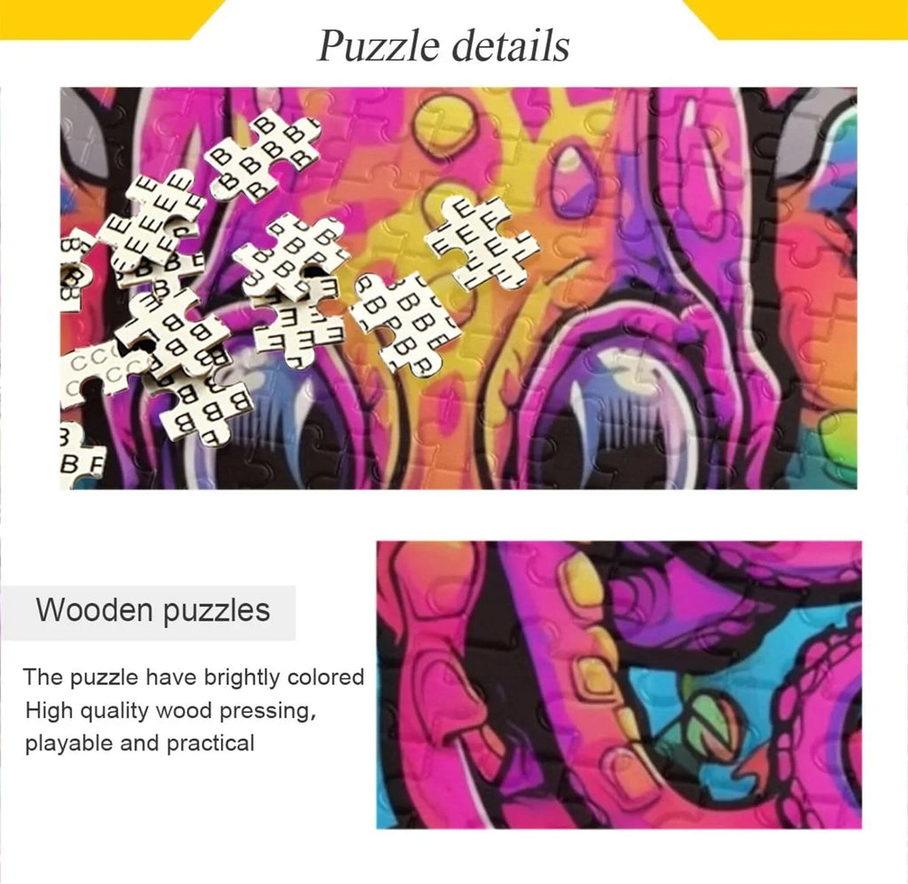 Storage Eyes Puzzle to Zigsaw Easy Big 1000 Bag Reference Picture Solve with and Pieces, Jigsaw Octopus