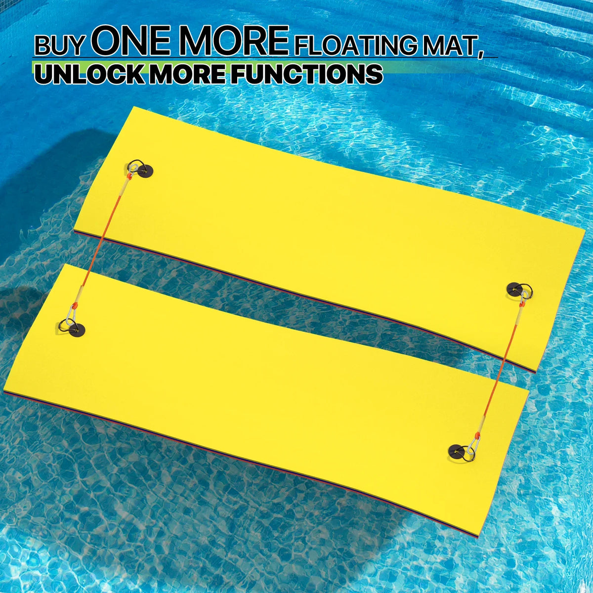 Outdoor Water XPE Water Pad 3' Tear-Resistant Pad Mat, River Lake Foam 3-Layer x Water Floating 9' Activities, Pool Ocean Floating Yellow for Magshion Lily