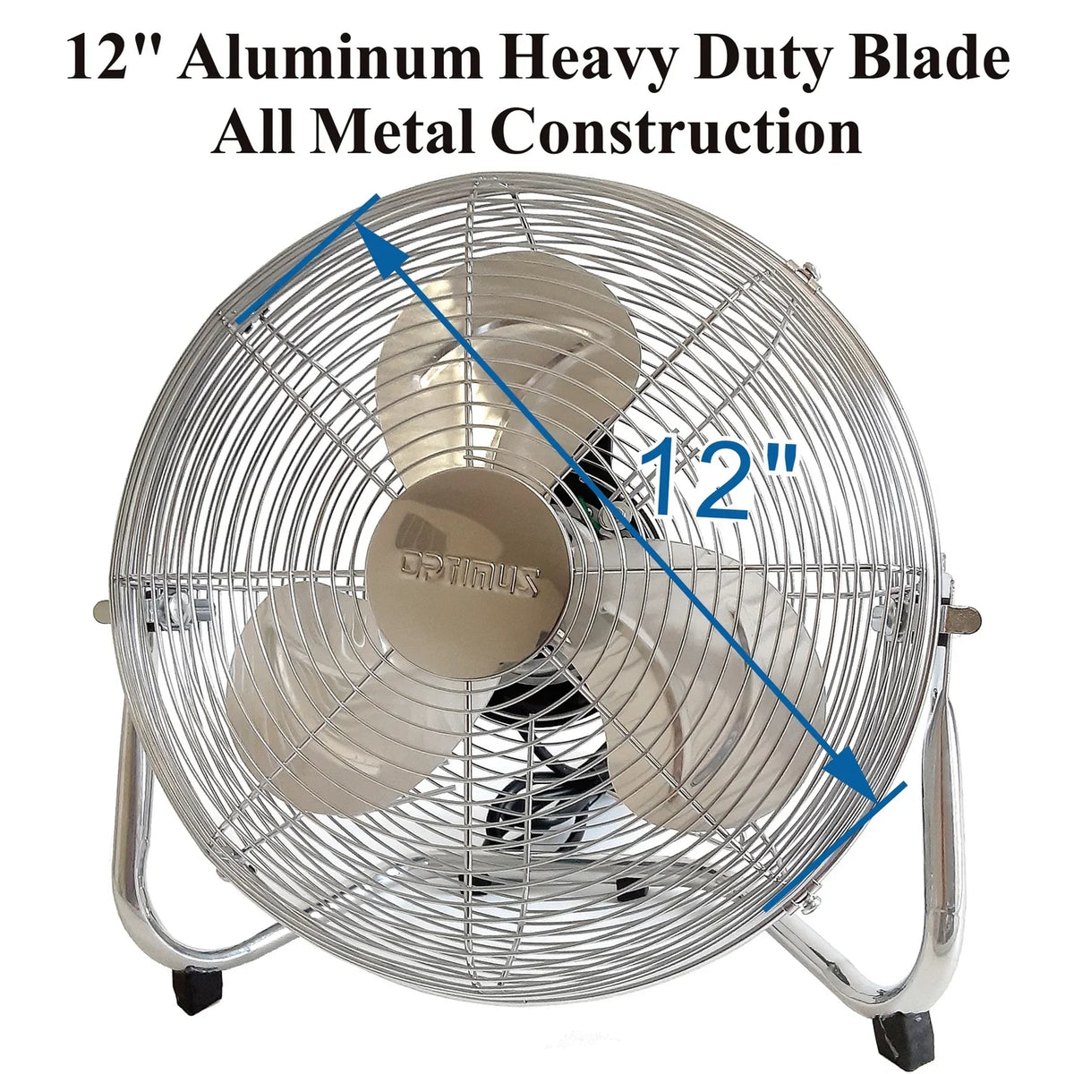 Industrial Fan, Inch Chrome 3 12 Heavy Optimus Duty Speed Aluminum F-4122