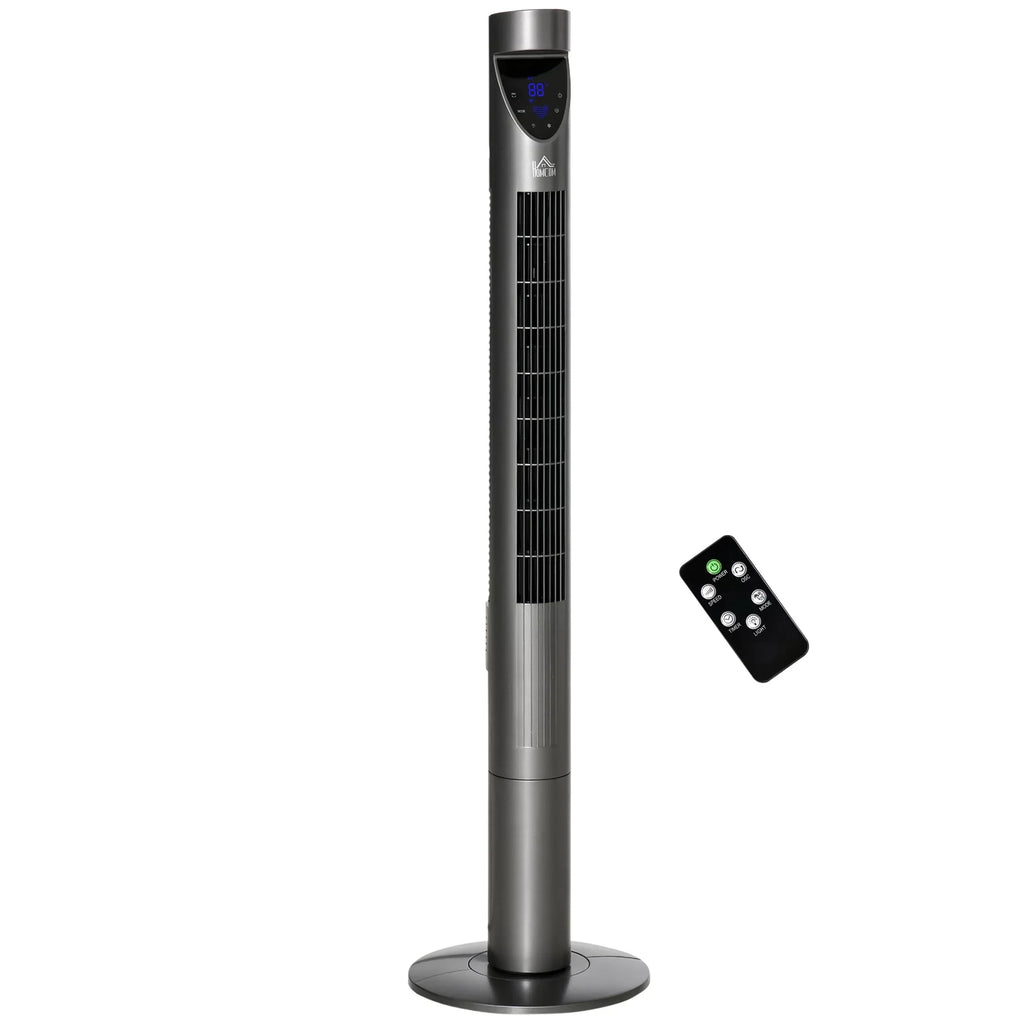 for Grey 3 atmospheric and with Control, 12H Cooling Speeds, Filter, Tower Timer, Oscillating, Fan HOMCOM Bedroom 46" Remote