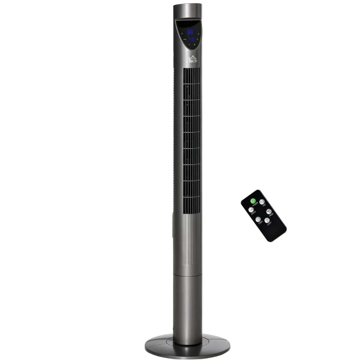 for Grey 3 atmospheric and with Control, 12H Cooling Speeds, Filter, Tower Timer, Oscillating, Fan HOMCOM Bedroom 46" Remote