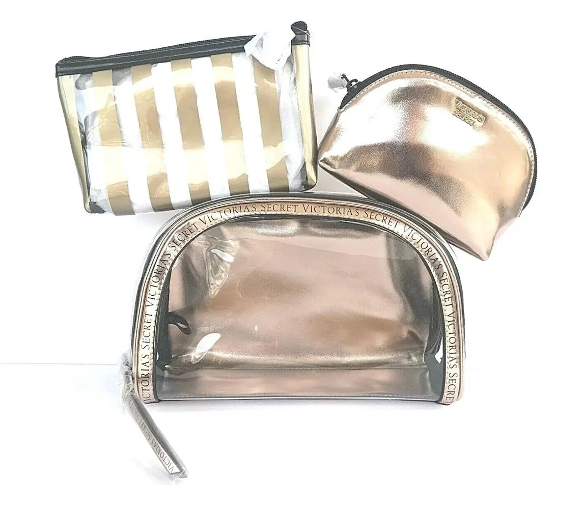 Cosmetic Train Set Clear Case 3 Beauty Trio NWT Bag Secret in 1 Victoria's Makeup