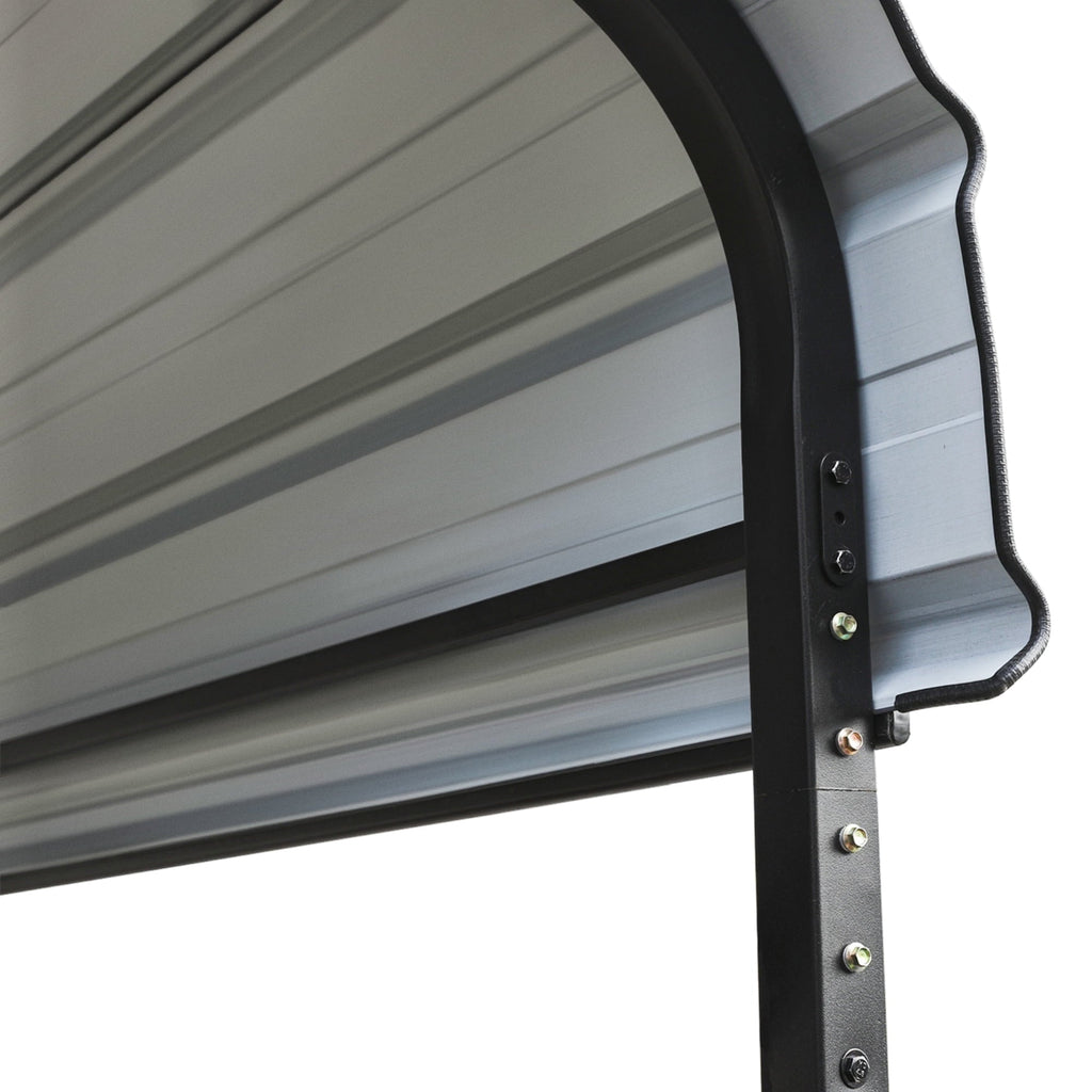 Heavy-Duty 20 Metal Steel Garage Shelter, Living Gray ft Roof, Summit Galvanized with Carport x Storage Car 12