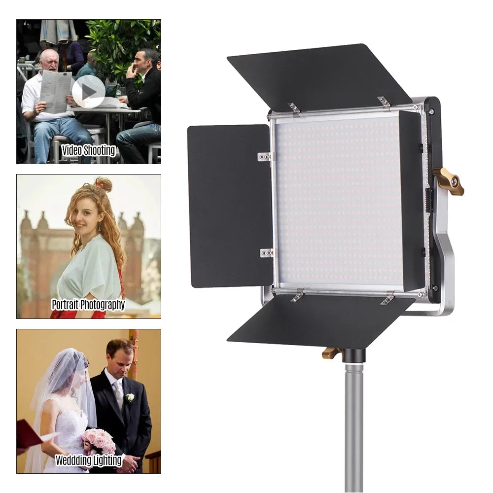Panel Andoer-2 Professional Panel Lamp,U Photography Kit U 660 Dimmable Barndoor 3200-5600K 3200-5600K Video Studio Bi-Color CRI Kit CRI 660 85+ L-ED Video L-ED Kit Barndoor Studio Bi-Color Video