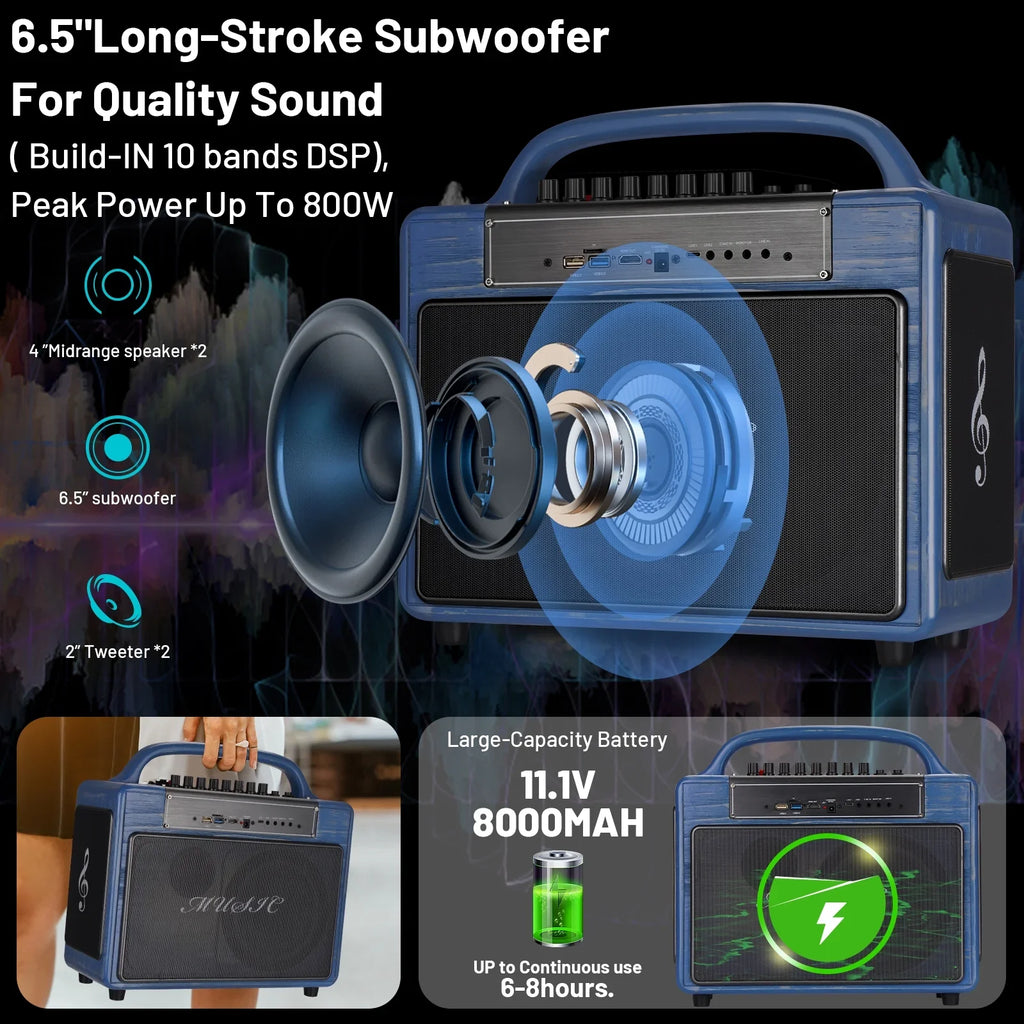 Screen/Android Machine Loudspeaker BT Wireless Adults&Kid,14”HD Touch Microphone/WiFi/USB/SD/PC/TV/Phones/HDMI for Karaoke 12/4+64G,Support Systems transportable Streaming